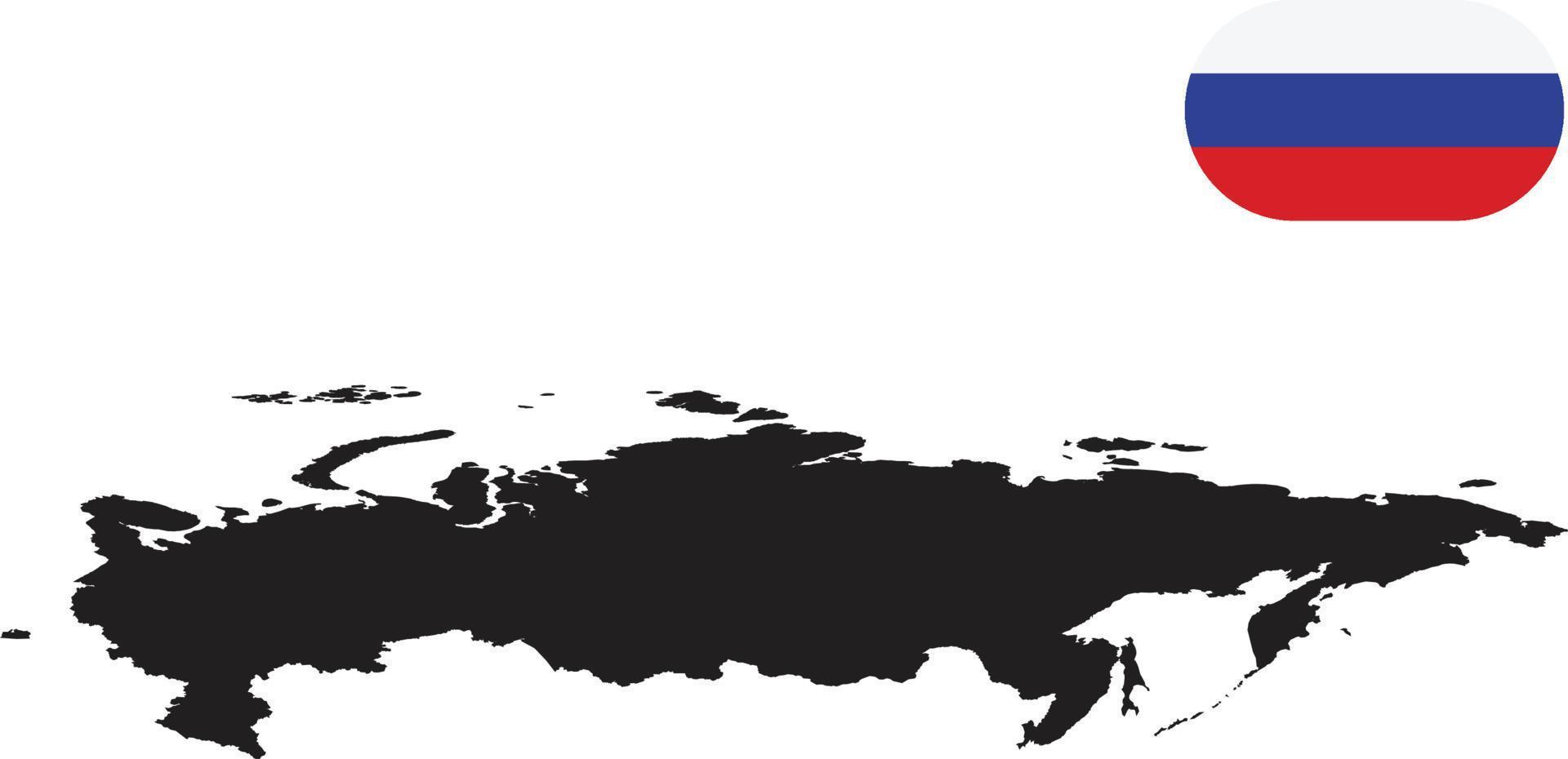 mapa e bandeira da rússia vetor