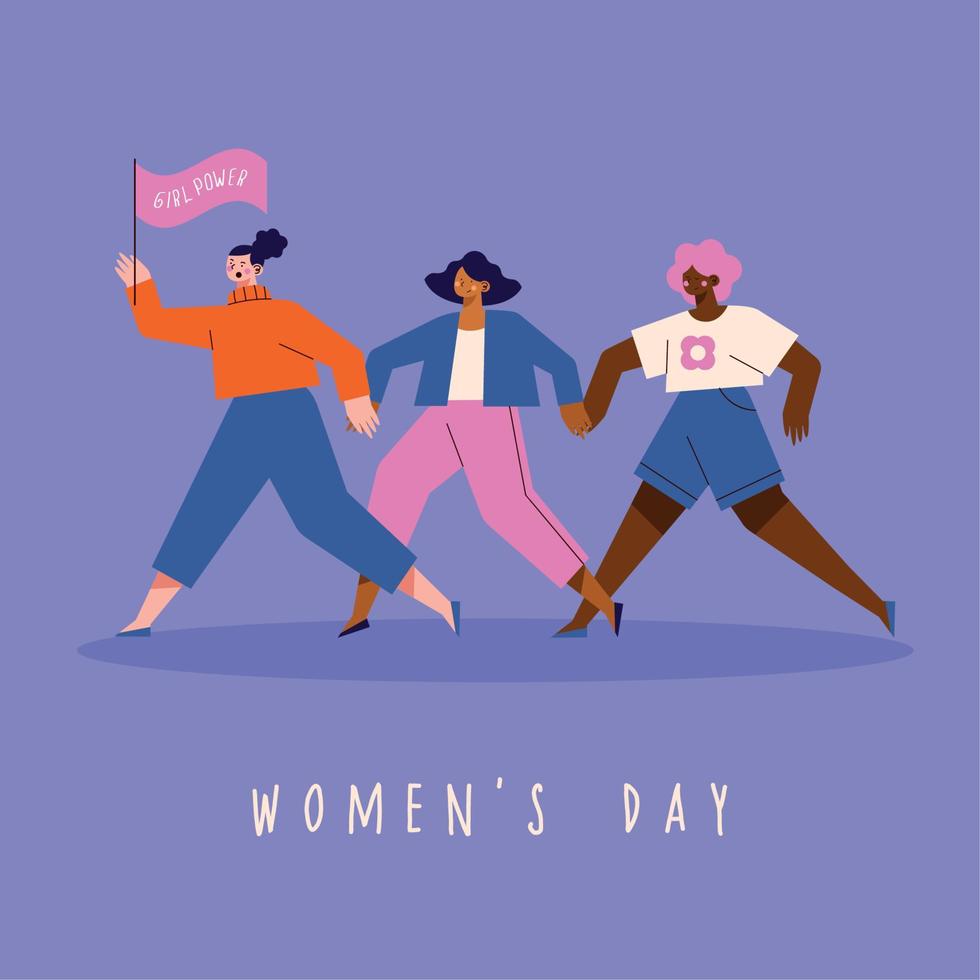 cartão dia das mulheres vetor