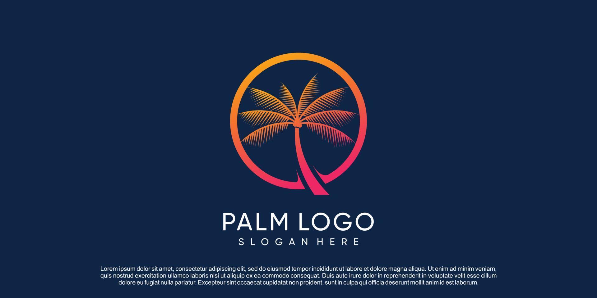 vetor de design de logotipo de palma com conceito criativo simples e único