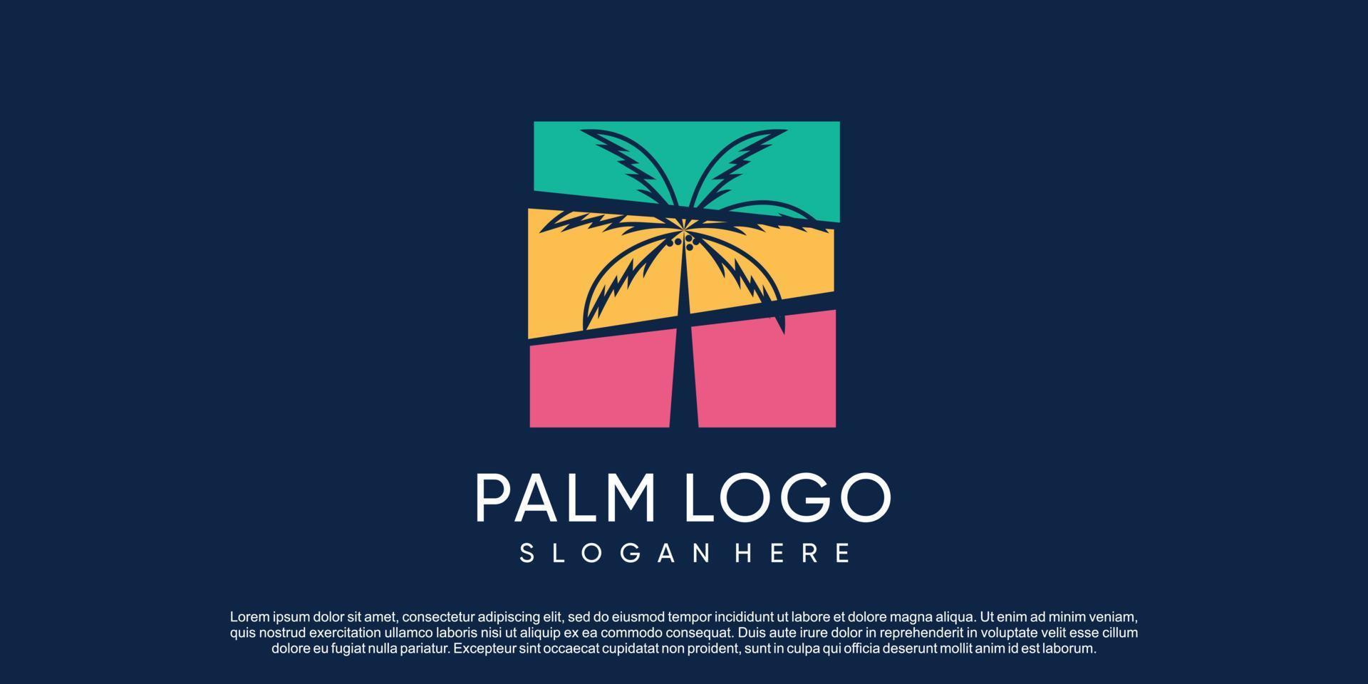 vetor de design de logotipo de palma com conceito criativo simples e único