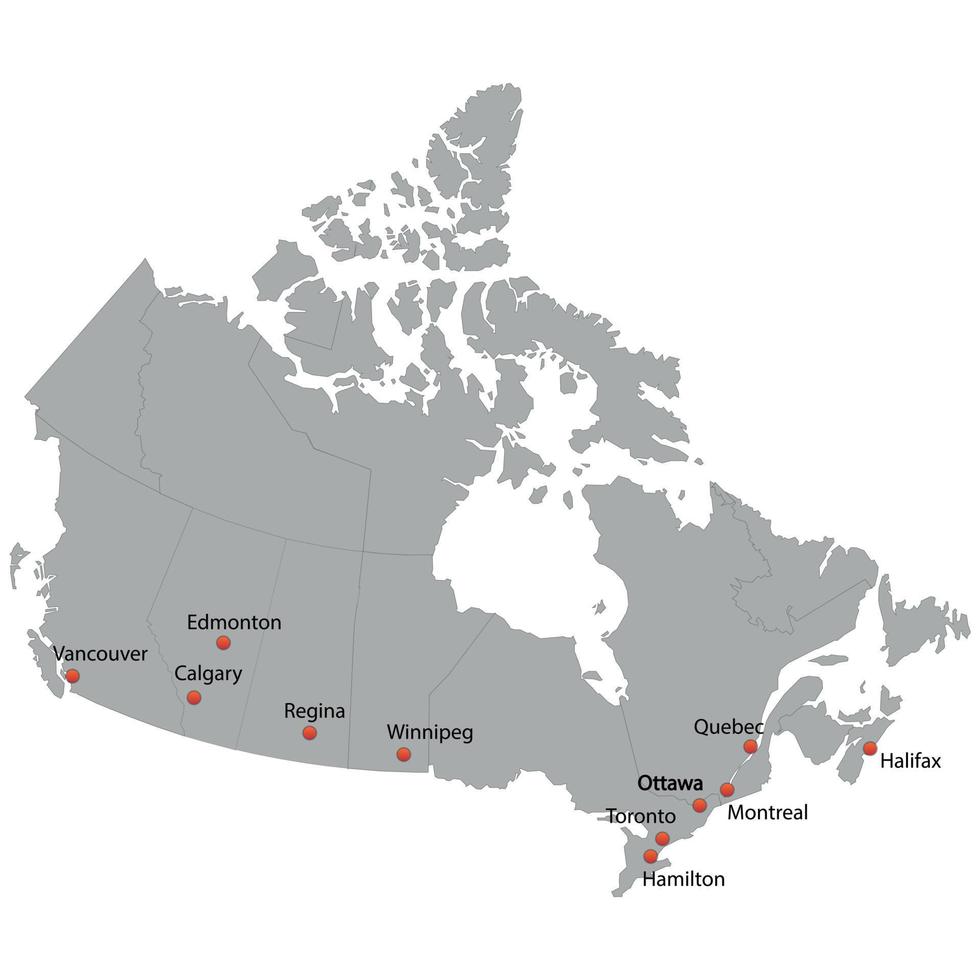 mapa detalhado do Canadá vetor