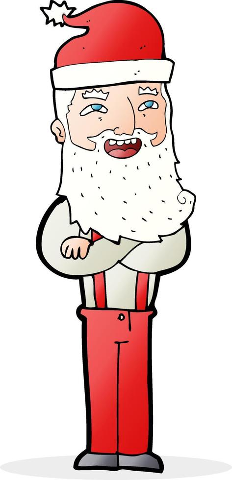 desenho animado hipster papai noel vetor