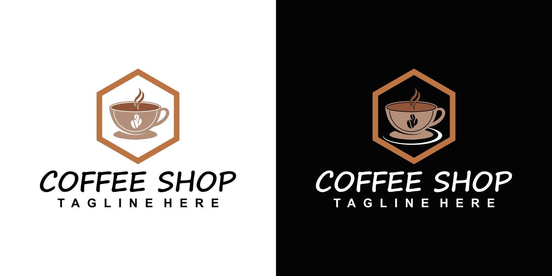 logotipo de ícone de café e inspiração de design de logotipo de cafeteria com vetor premium de elemento criativo