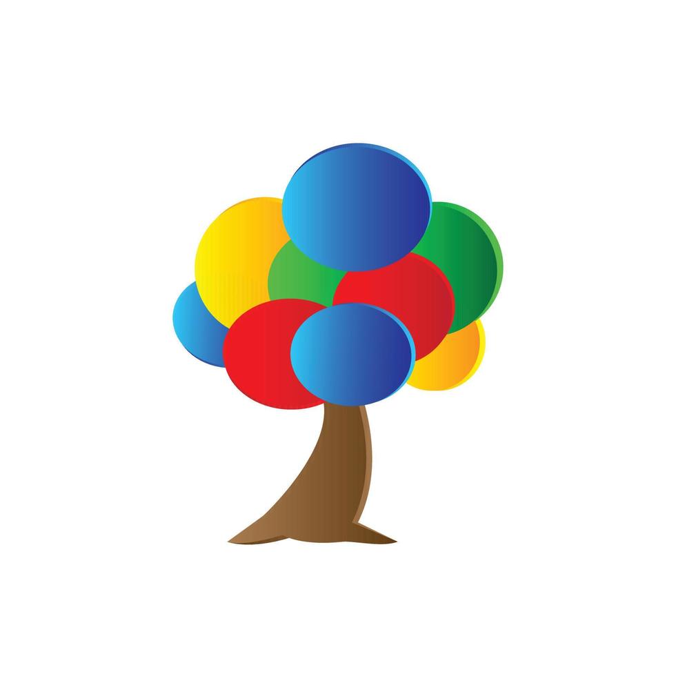 design de vetor de ilustração de árvore colorida