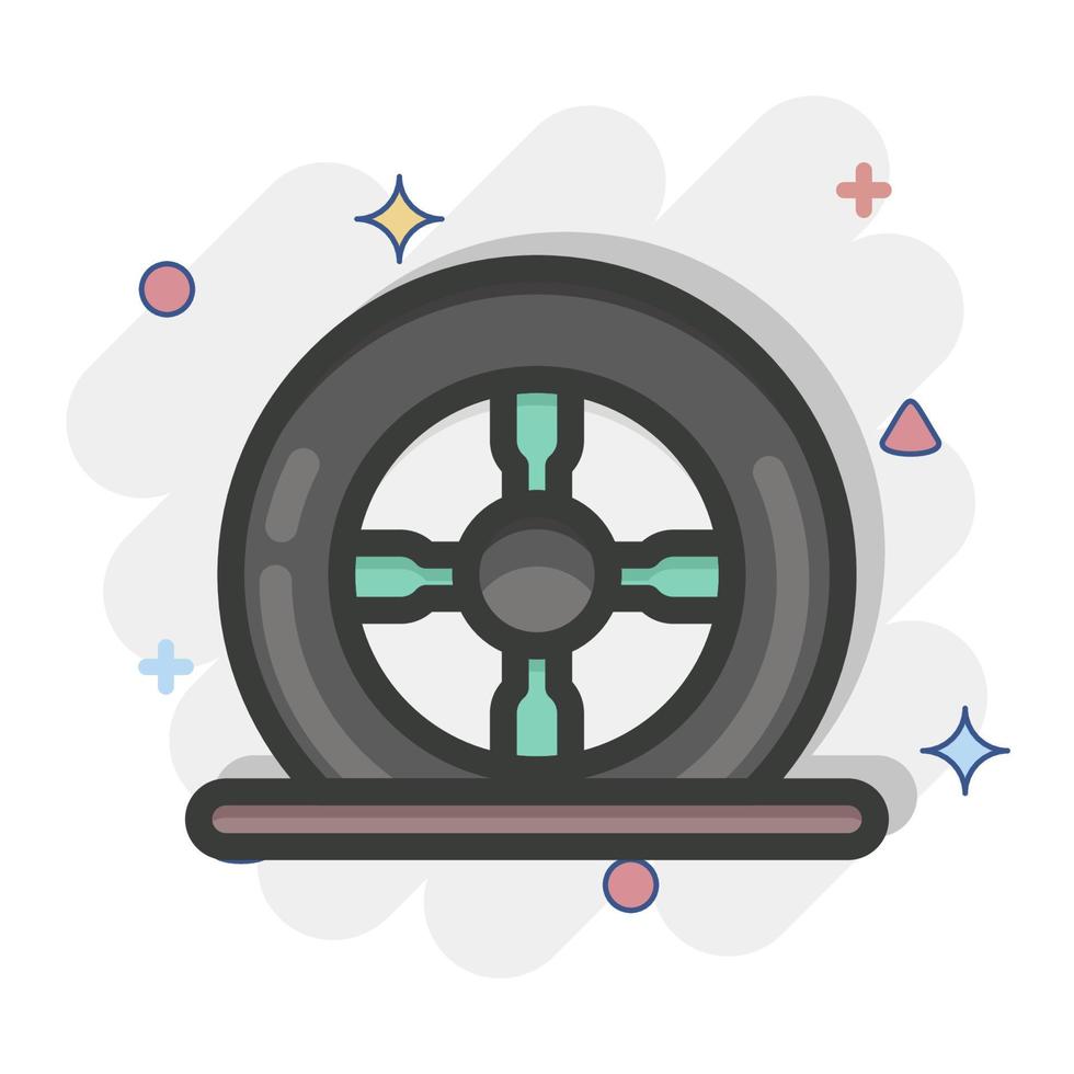ícone pneu furado. adequado para símbolo automotivo. estilo cômico. design simples editável. vetor de modelo de design. ilustração simples