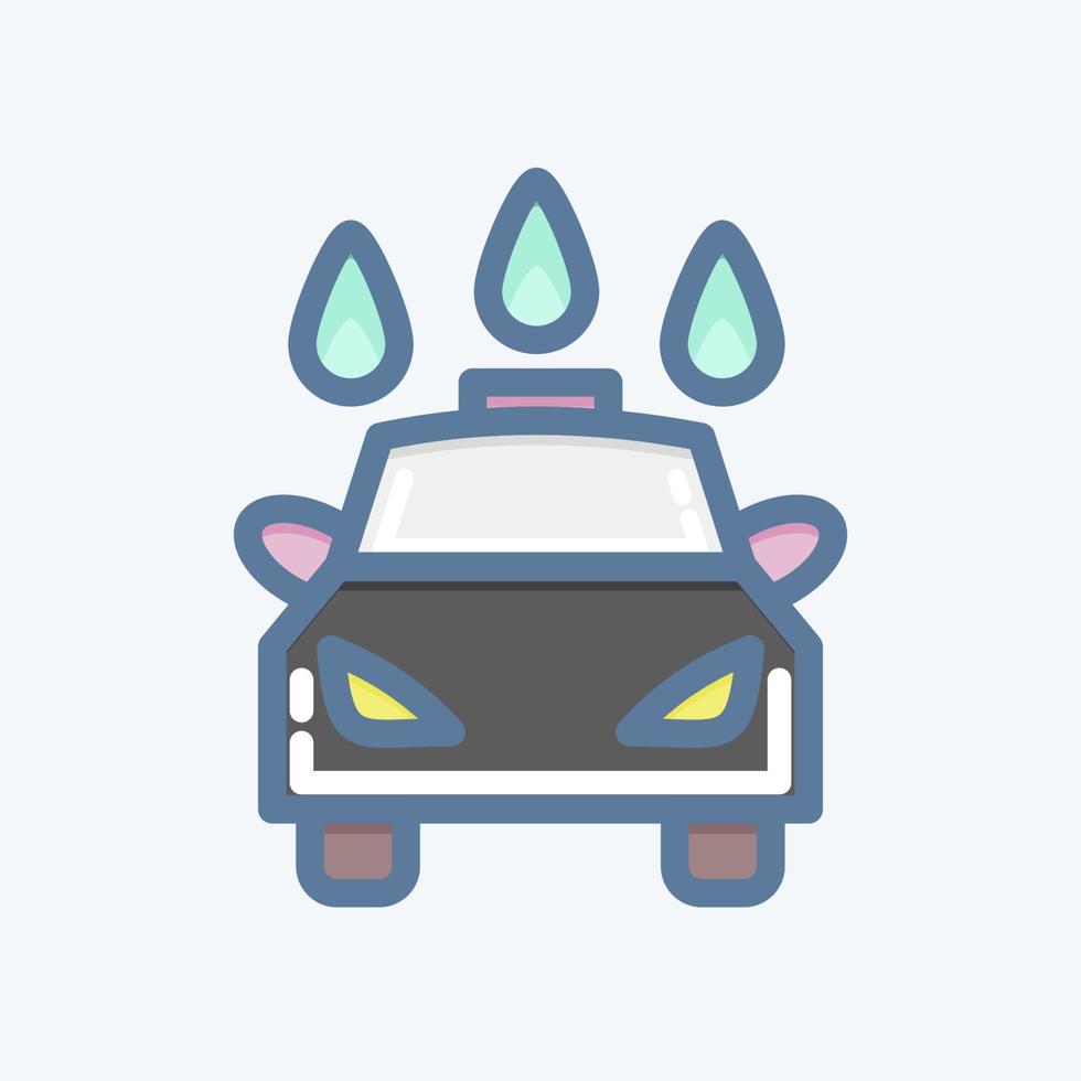 lavagem de carro de ícone. adequado para símbolo automotivo. estilo doodle. design simples editável. vetor de modelo de design. ilustração simples