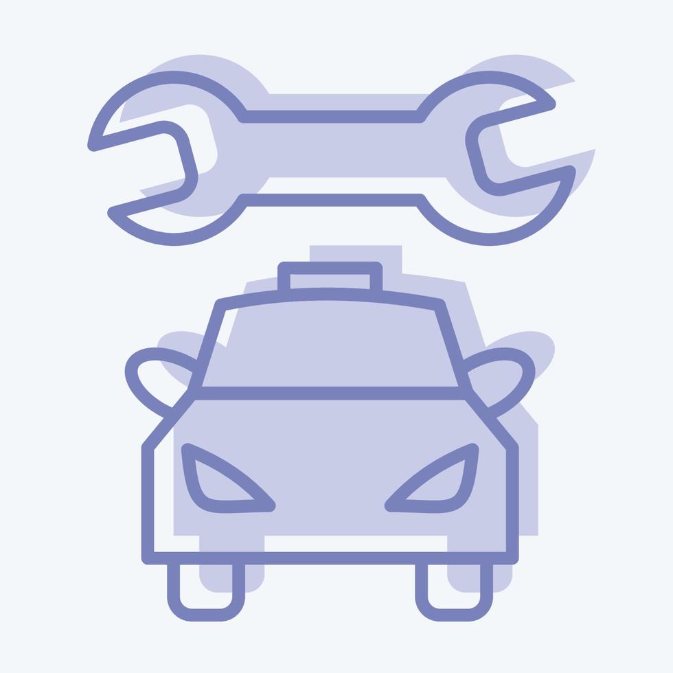 mecânico de carro de ícone. adequado para símbolo automotivo. estilo de dois tons. design simples editável. vetor de modelo de design. ilustração simples