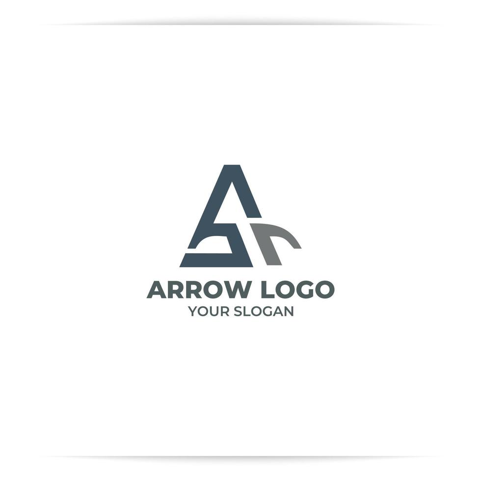 carta de design de logotipo um vetor de tiro com arco