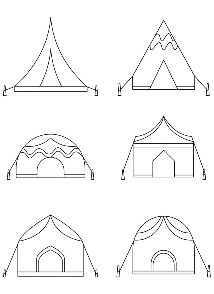 ilustração de design de vetor de tenda isolada no fundo branco