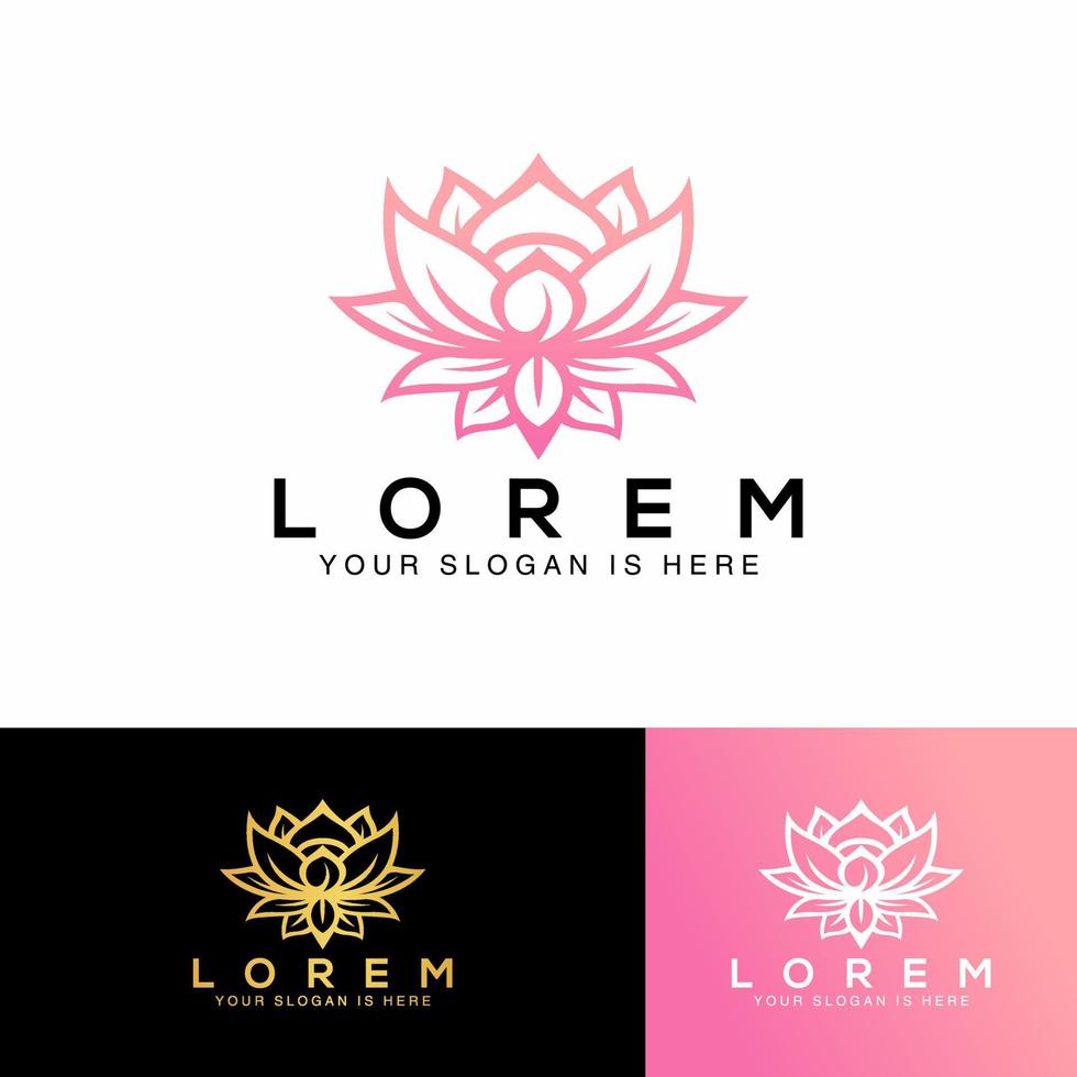 ilustração do logotipo da flor rosa, logotipo perfeito para moda, beleza, etc. vetor