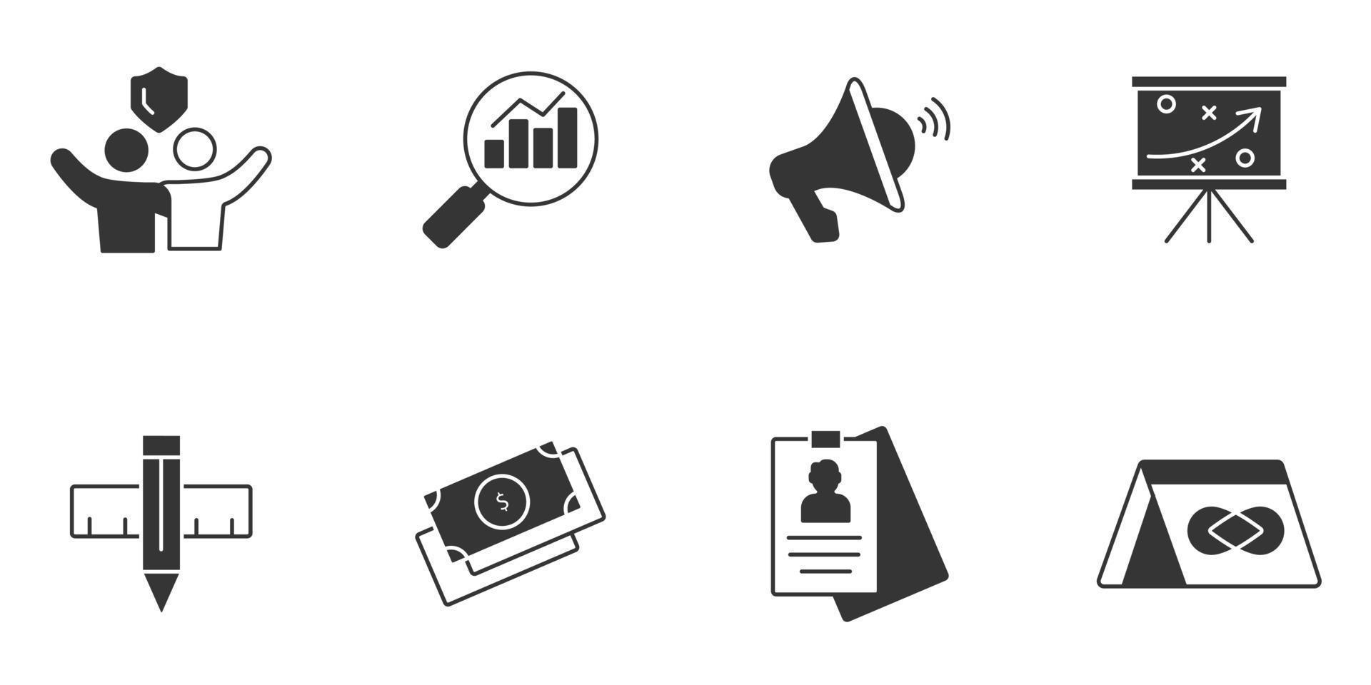 ícones de marca simbolizam elementos vetoriais para infográfico web vetor