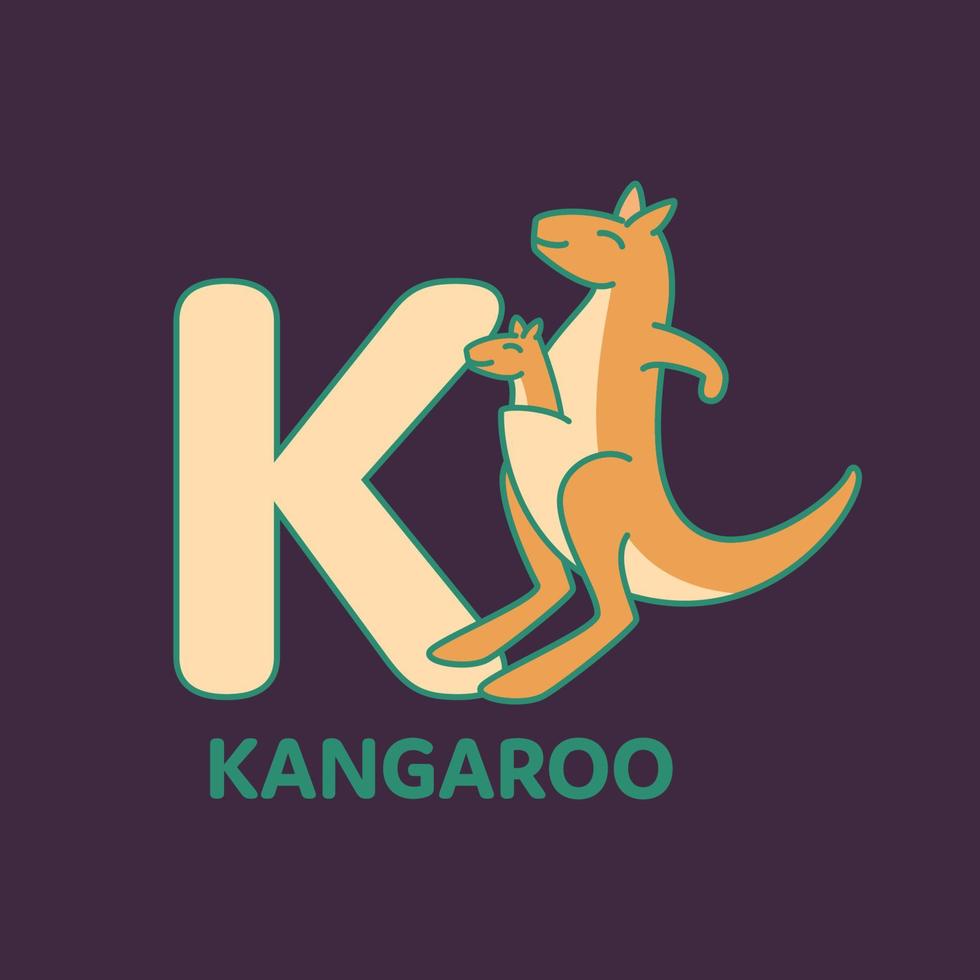 alfabeto k canguru vetor