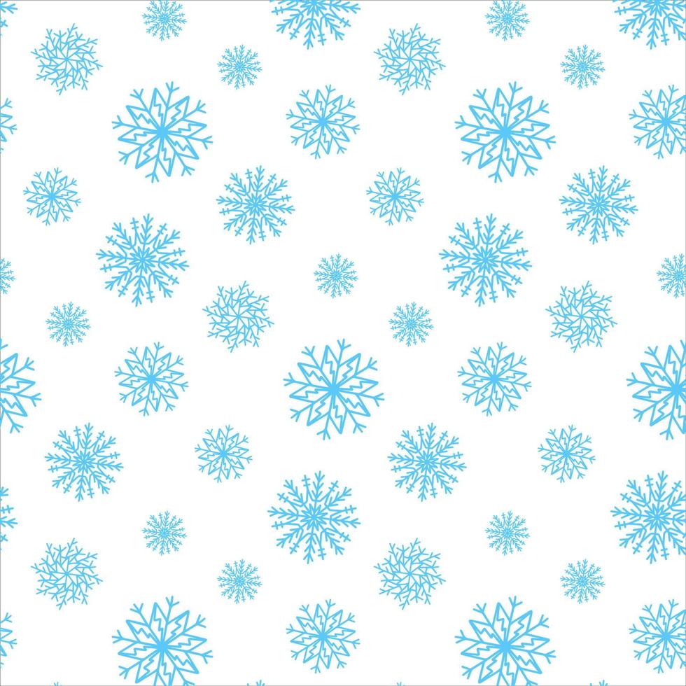 bonito padrão sem emenda de Natal com flocos de neve isolados no fundo branco. feliz ano novo papel de parede e invólucro para design sazonal, têxtil, decoração, cartão de felicitações. impressões e rabiscos desenhados à mão vetor