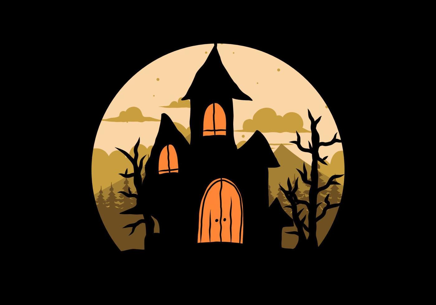 design de ilustração de coisas assustadoras de halloween vetor