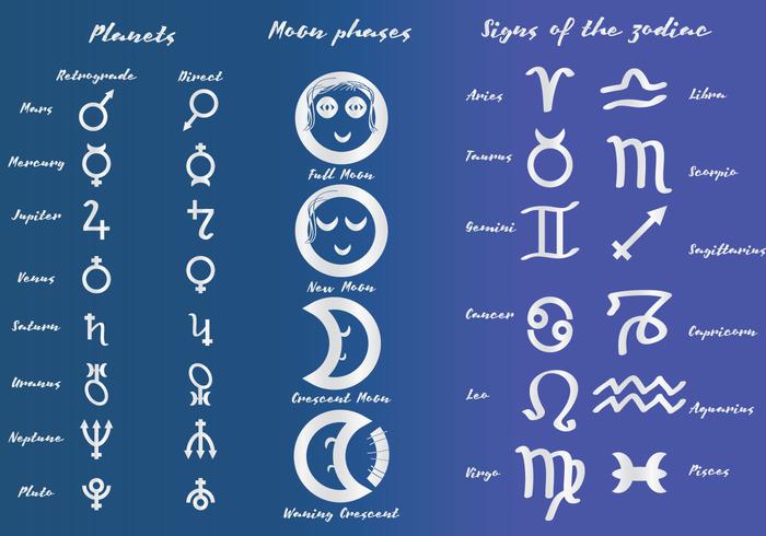 Símbolos astrológicos vetor