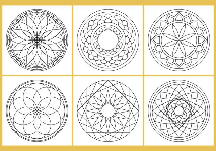 Vetores da página da mandala de colorir