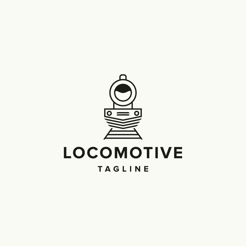 ilustração em vetor plana de modelo de design de ícone de logotipo de locomotiva de trem