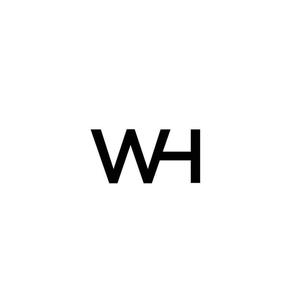 design criativo do logotipo da letra wh com vetor gráfico freevector