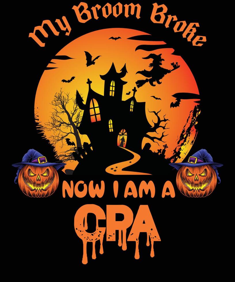 design de camiseta cpa para o halloween vetor