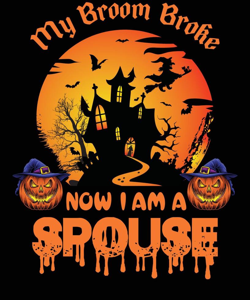 design de camiseta de cônjuge para o halloween vetor