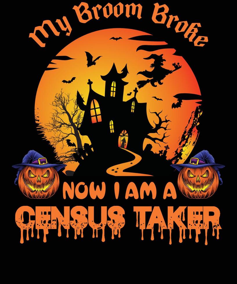 design de camiseta de recenseador para o halloween vetor