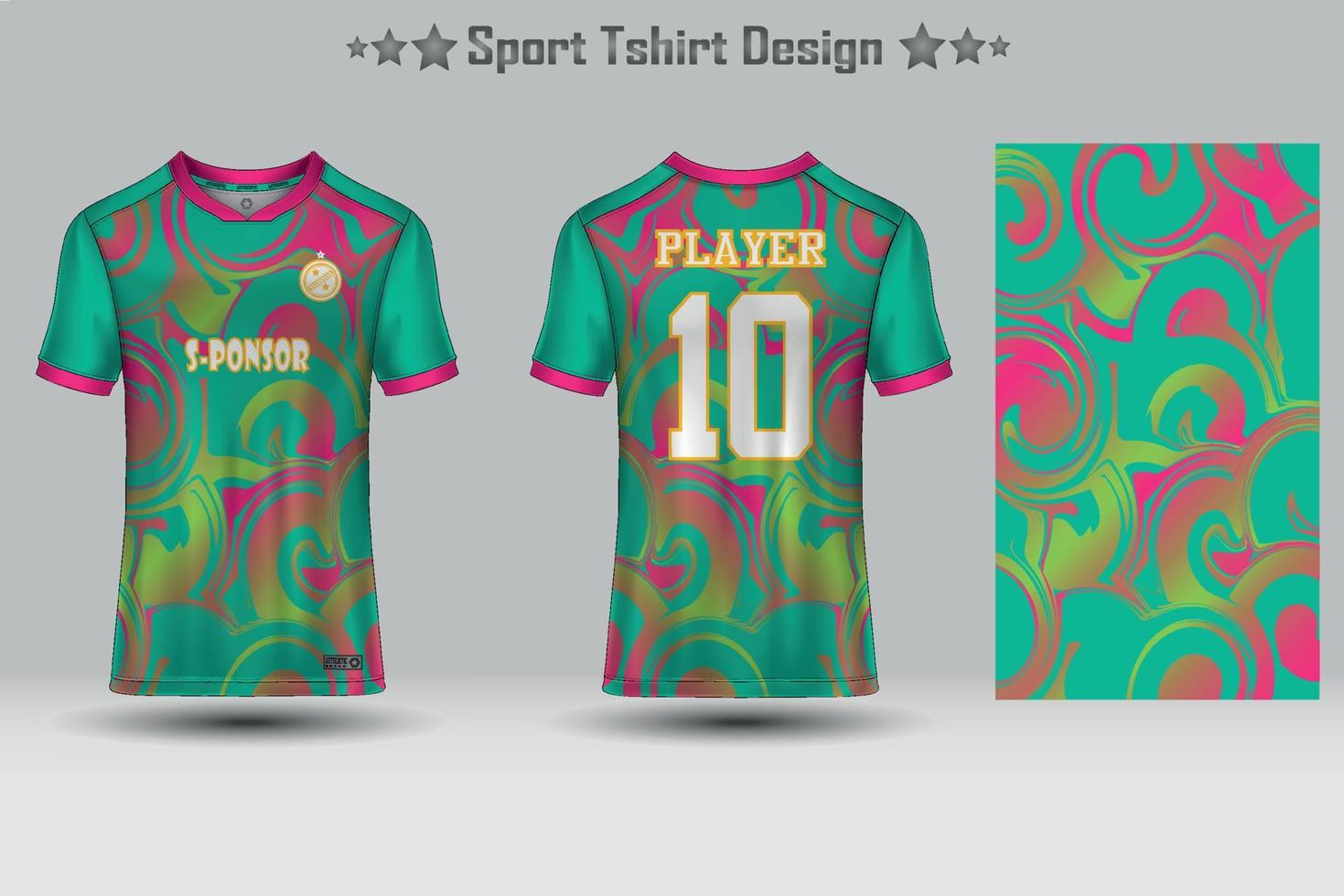 maquete de camisa de futebol e maquete de camisa esportiva com padrão geométrico abstrato vetor