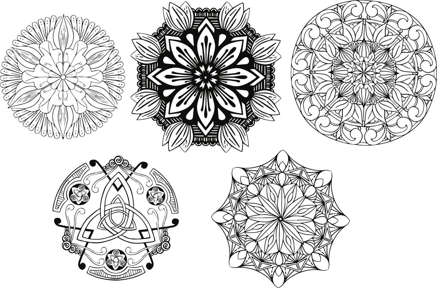 padrão circular em forma de mandala para henna, mehndi, tatuagem, decoração. ornamento decorativo em estilo étnico oriental. página do livro para colorir. . ilustração vetorial vetor