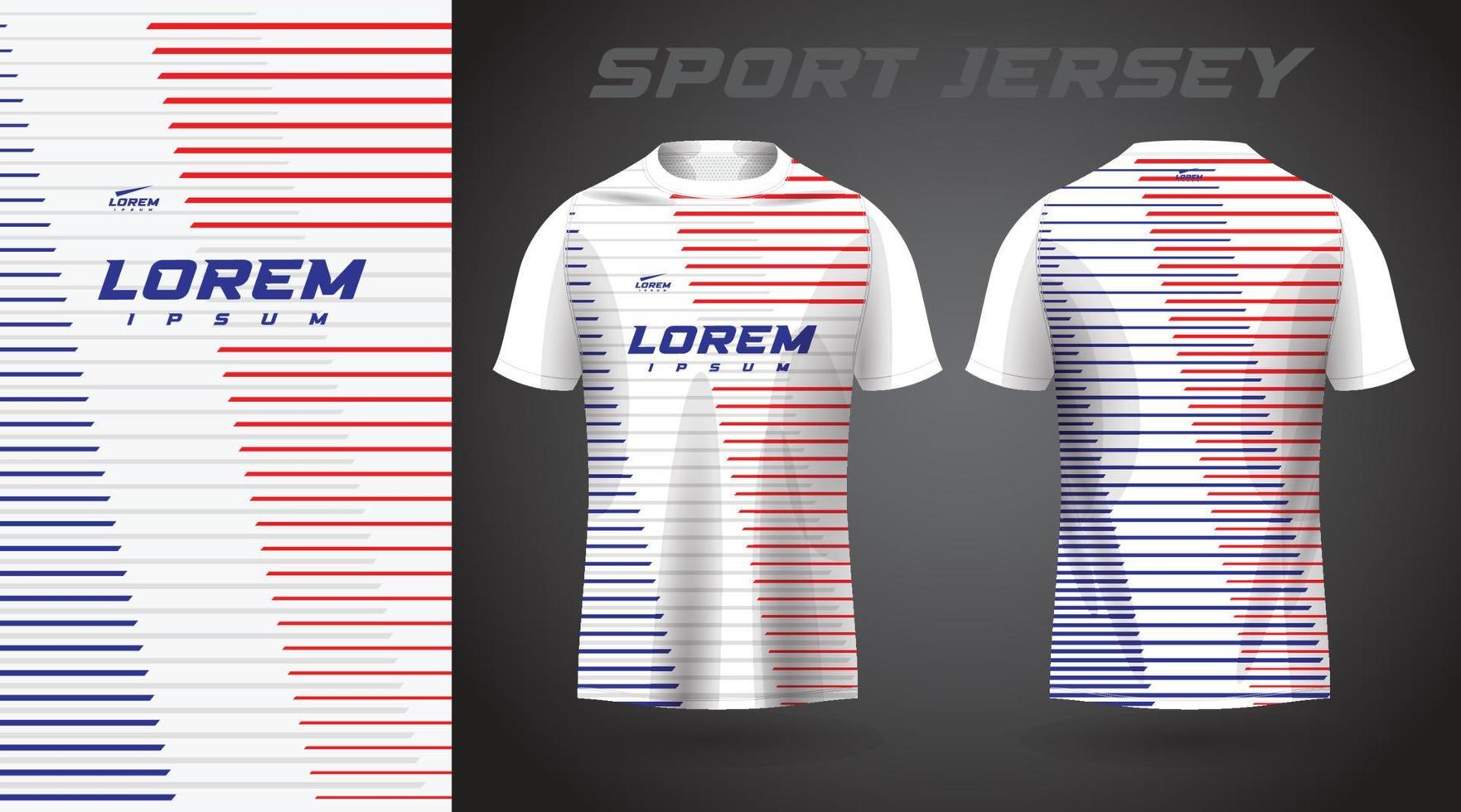 design de camisa esportiva de camisa azul vermelha vetor