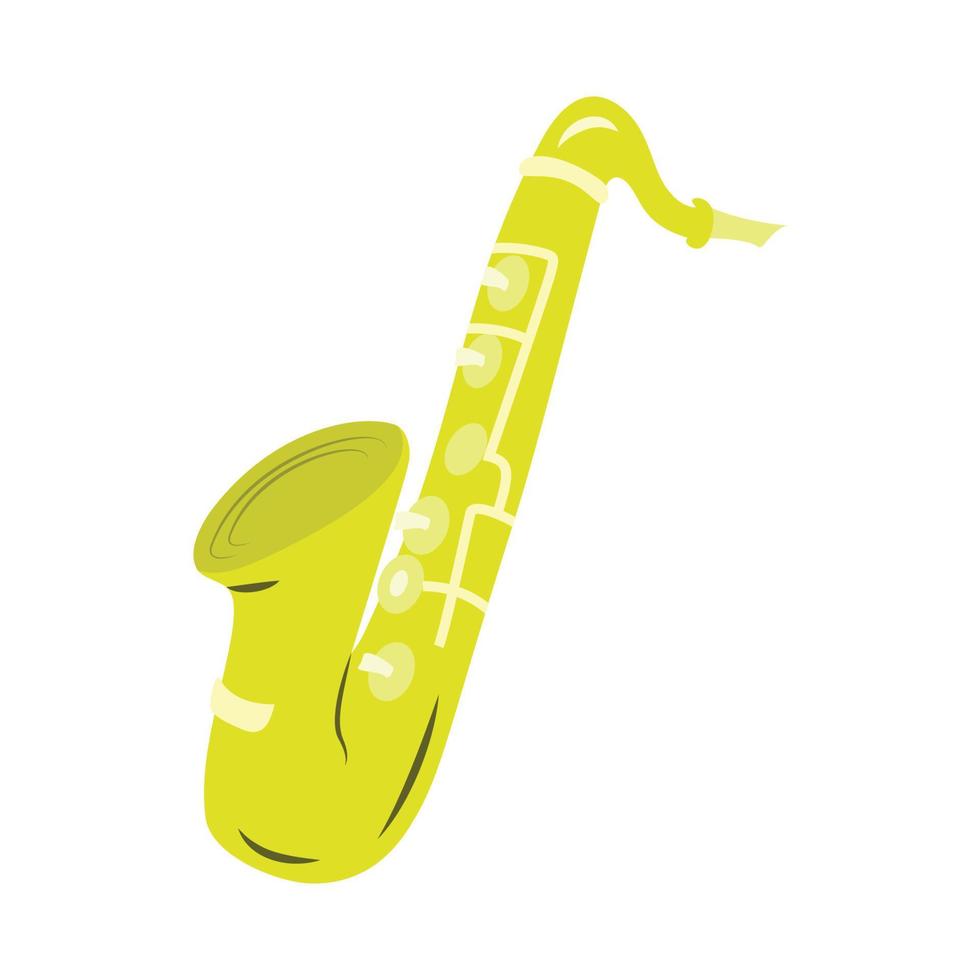 ícone de saxofone. instrumentos musicais para jazz. ilustração vetorial plana isolada em um fundo branco. vetor