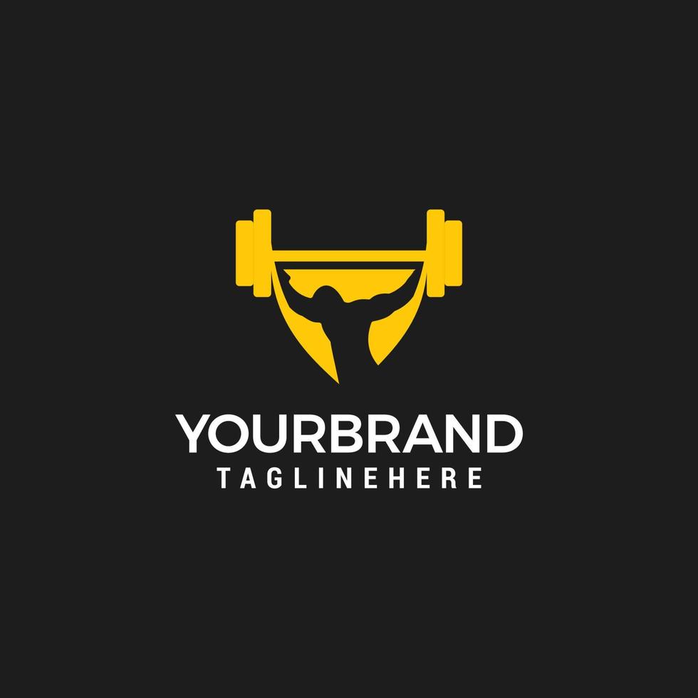 escudo design de logotipo de vetor de ginásio adequado para fitness símbolo de segurança e barra de energia