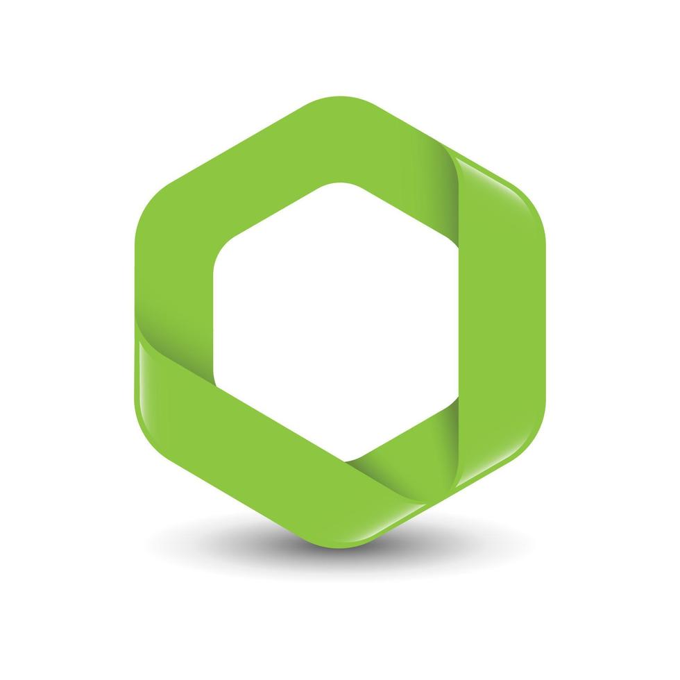 ilustração de conceito de logotipo de vetor de hexágono de cor verde de marca
