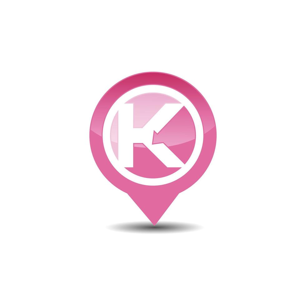 k letra gps navegação ícone logotipo design ilustração vetorial vetor