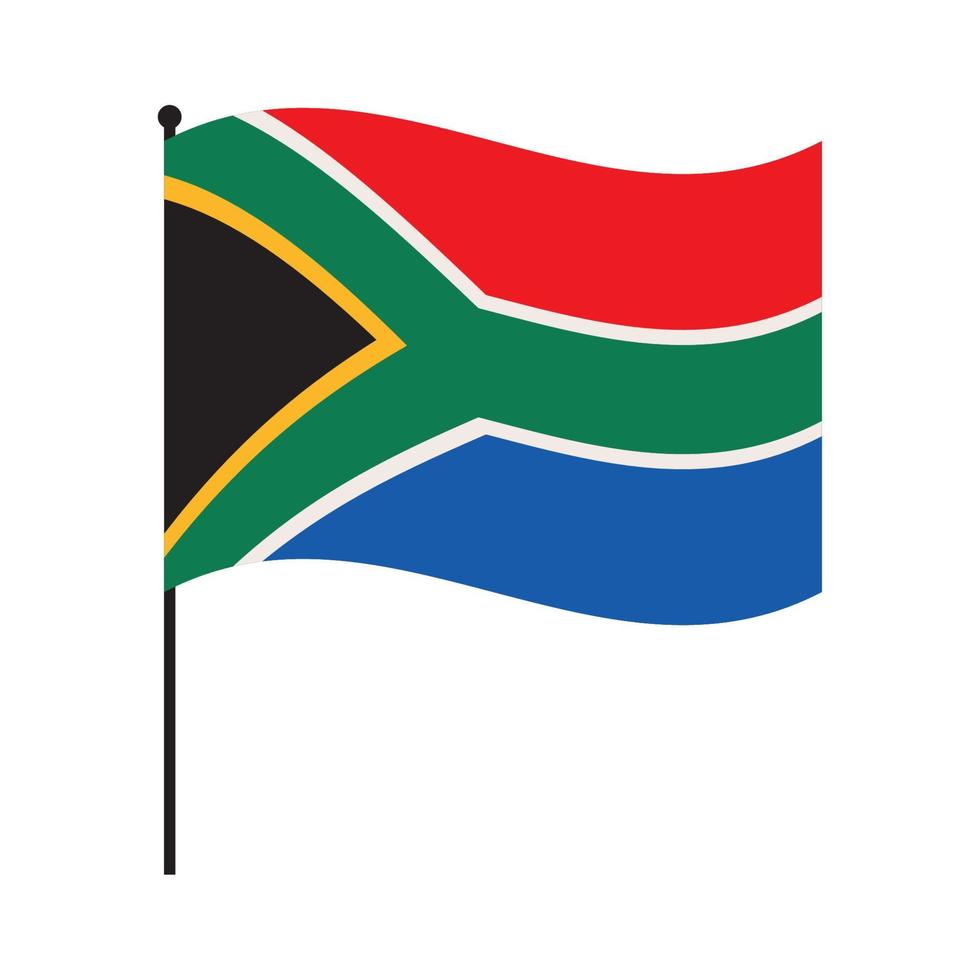 bandeira da áfrica do sul com poste vetor