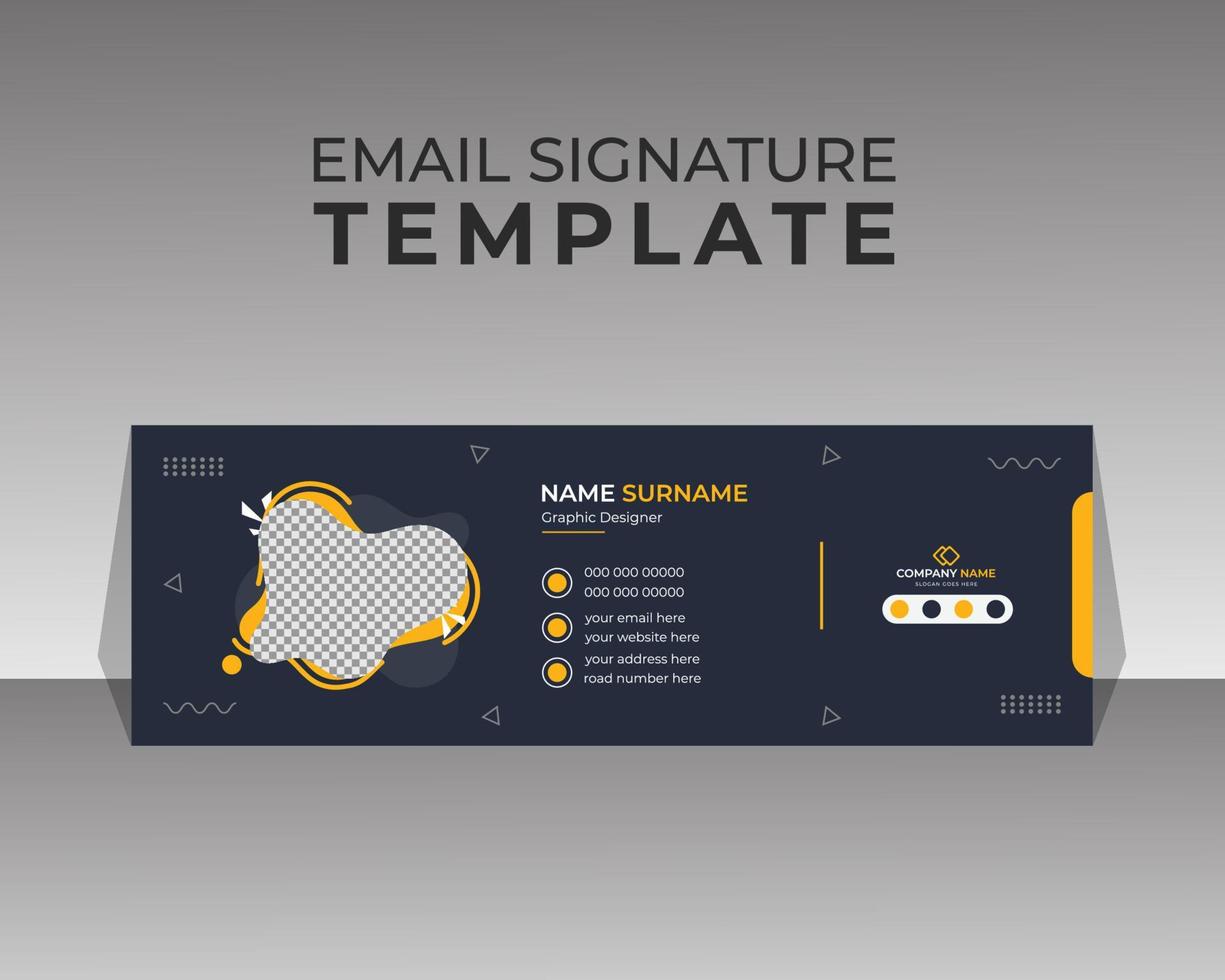 modelo de assinatura de e-mail criativo ou rodapé pessoal e design de capa de mídia social vetor