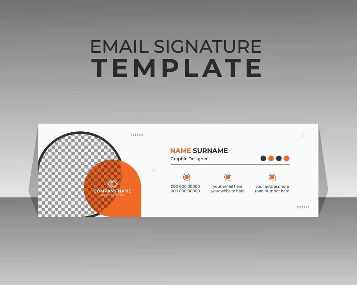 modelo de assinatura de e-mail corporativo ou rodapé pessoal e design de capa de mídia social vetor