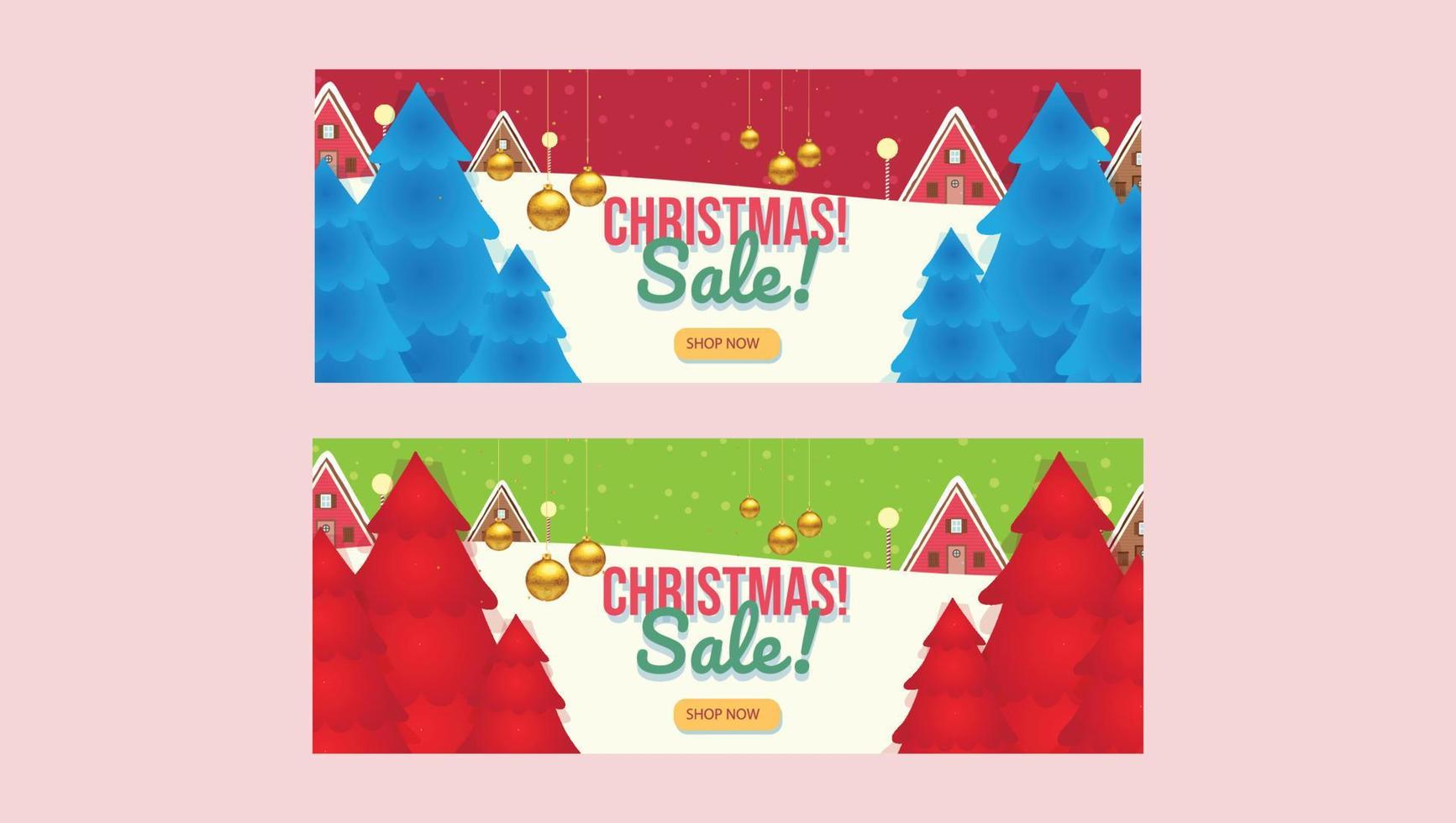 modelo de banner de promoção de venda de natal vetor