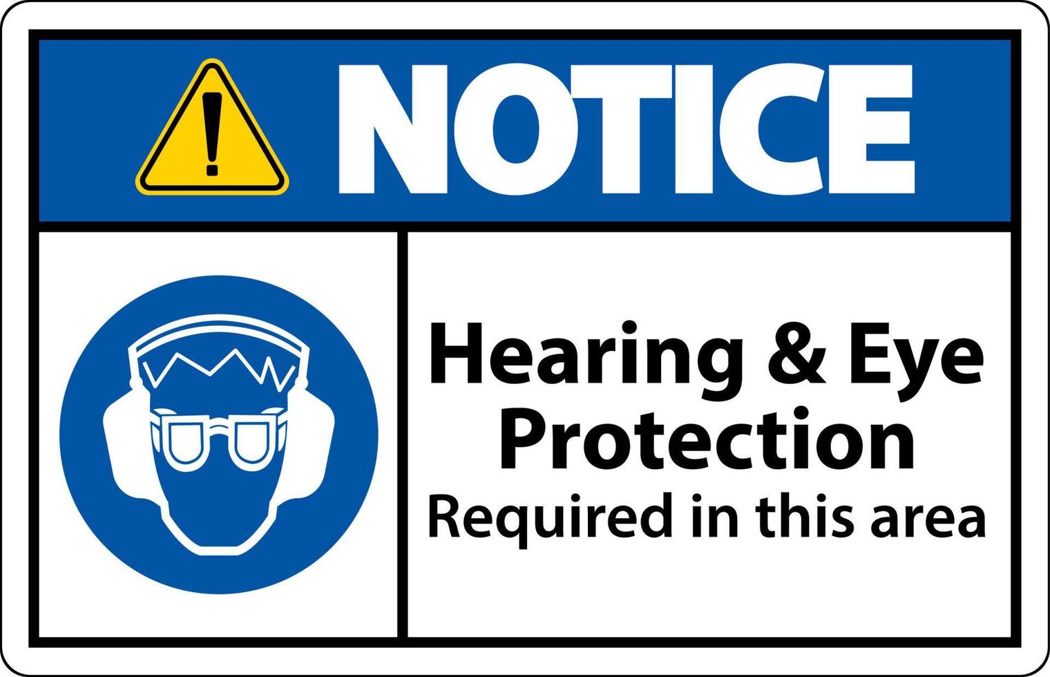 sinal de proteção auditiva e ocular em fundo branco vetor