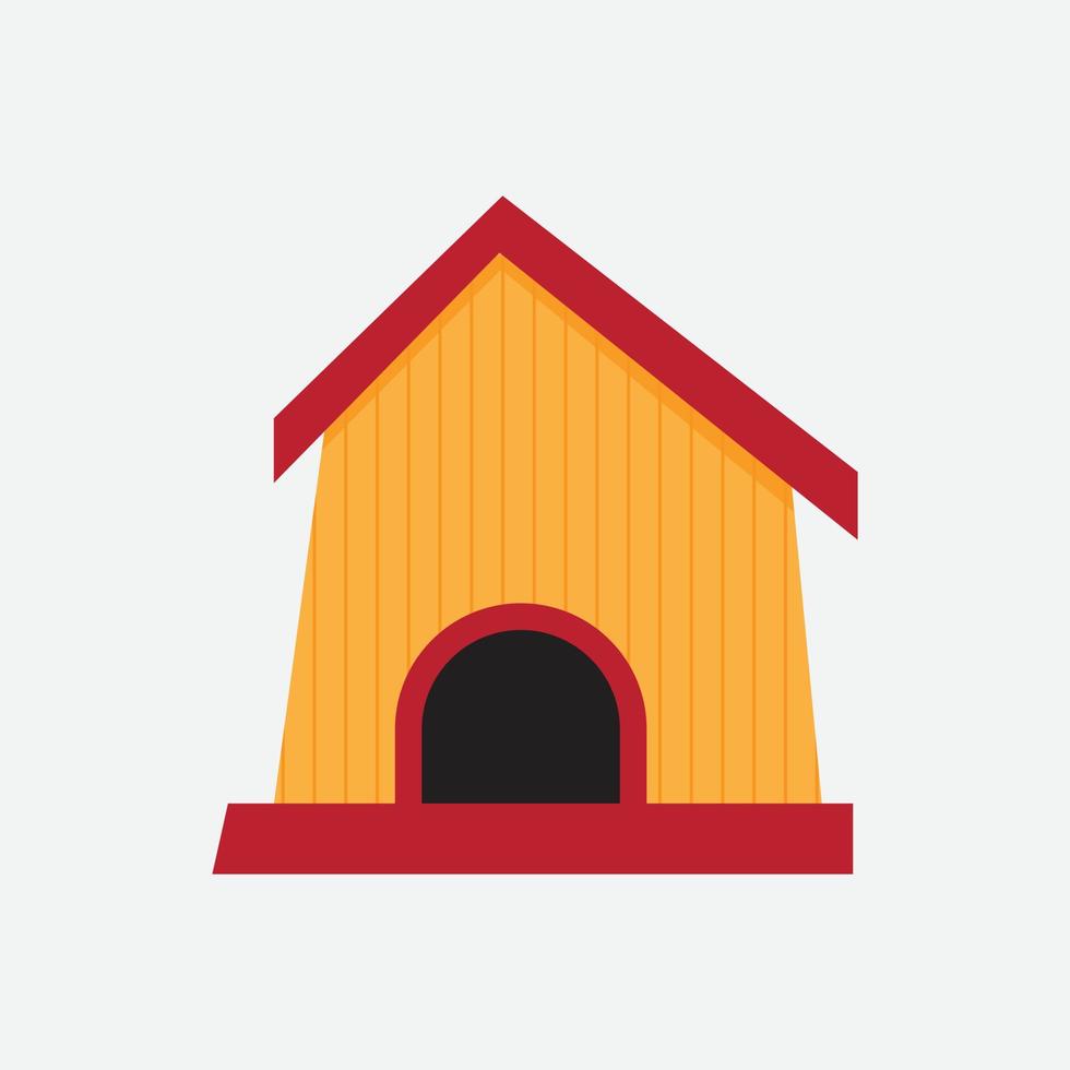 casa de cachorro dos desenhos animados barkitecture, pássaro de madeira, ilustração de casa de estimação. ícone plana de casinha de cachorro. estilo simples e isolado vetor