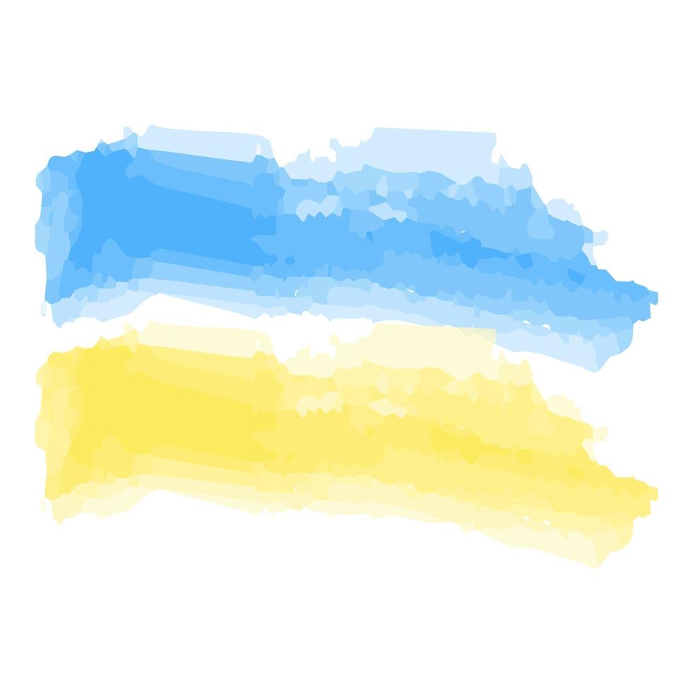 pinceladas com tons da bandeira ucraniana em estilo aquarela em um fundo transparente vetor