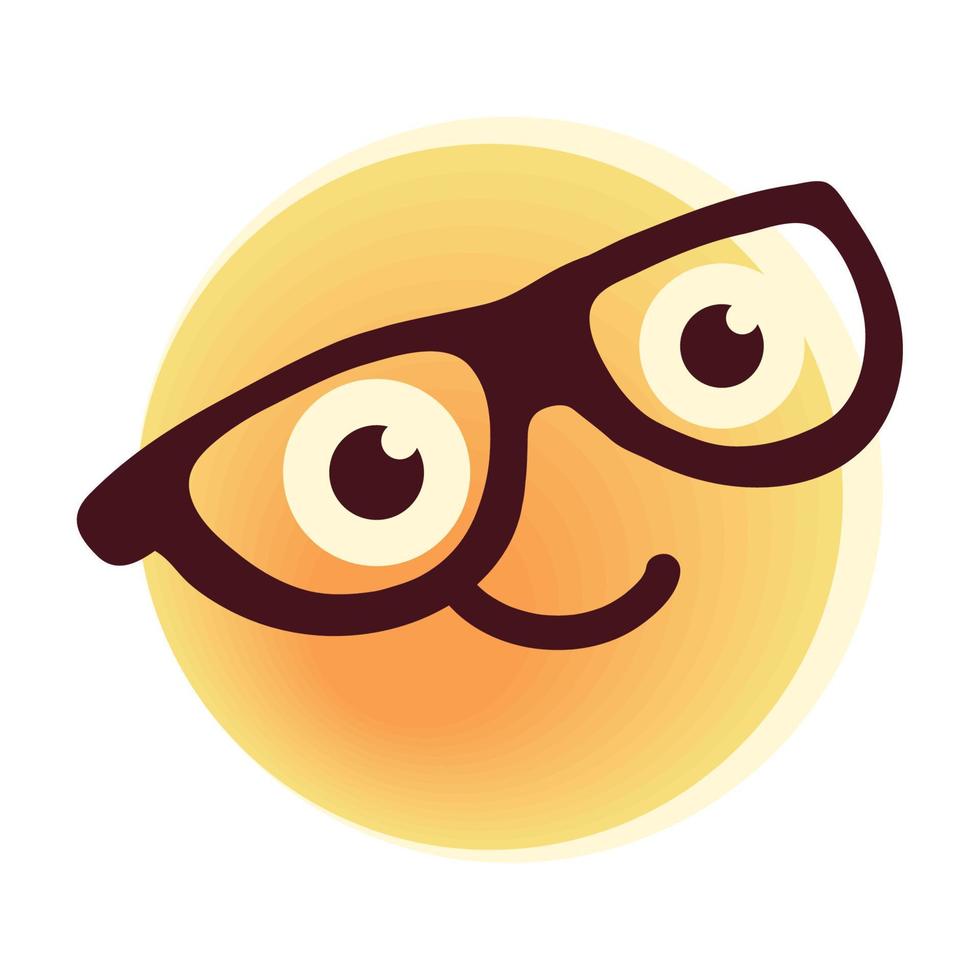 ícone de emoji nerd vetor