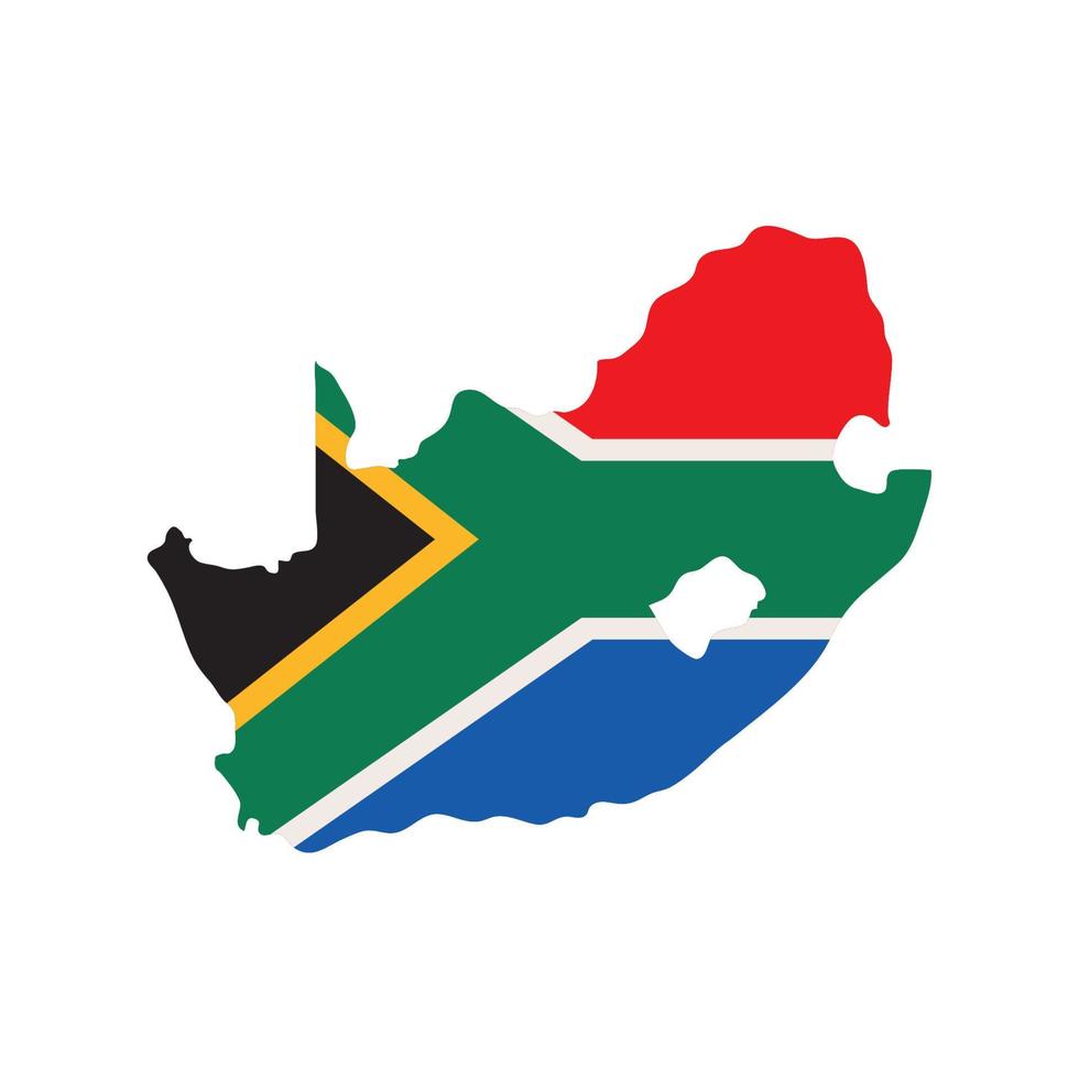 mapa e bandeira da África do Sul vetor
