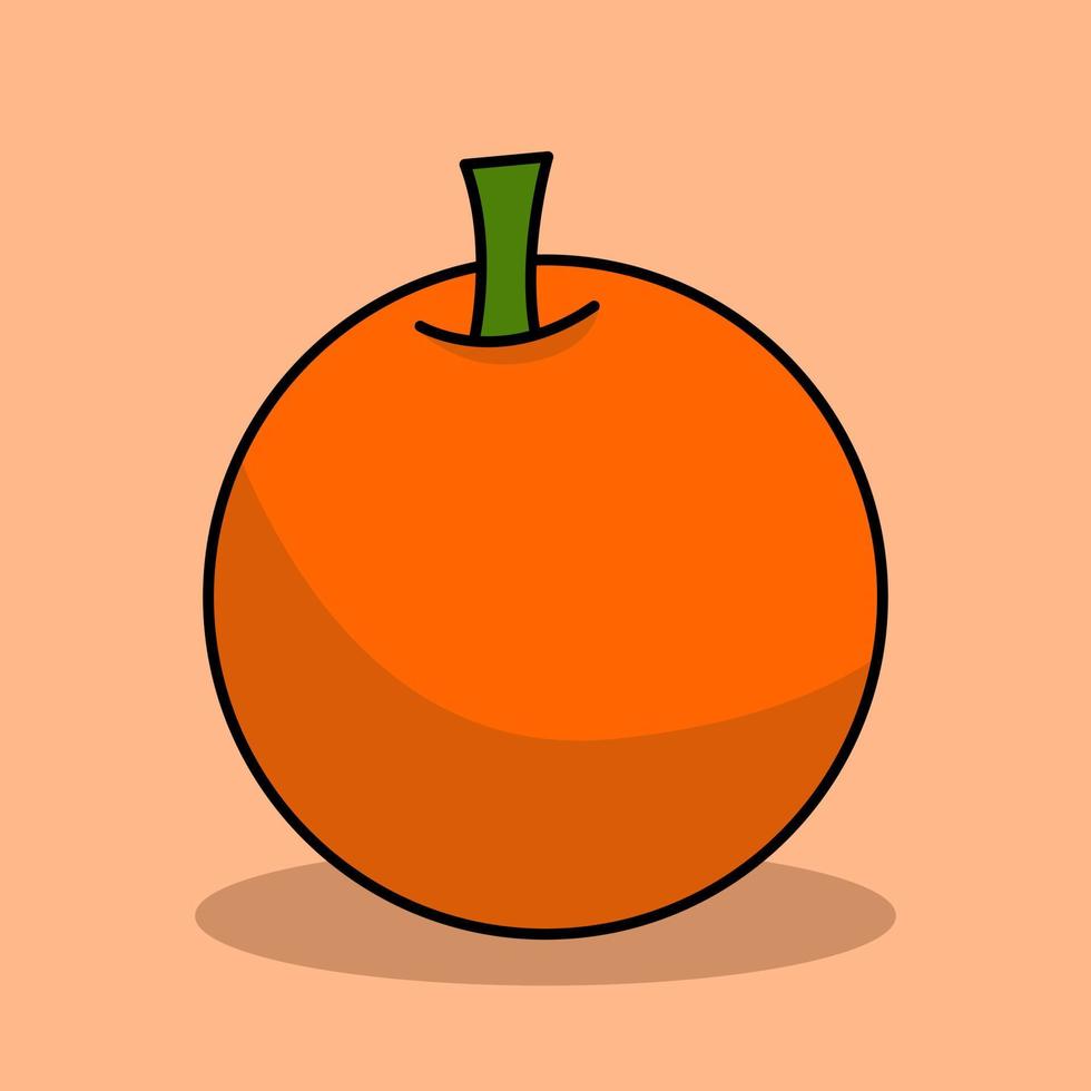 ilustração vetorial de fruta laranja clara fofa vetor