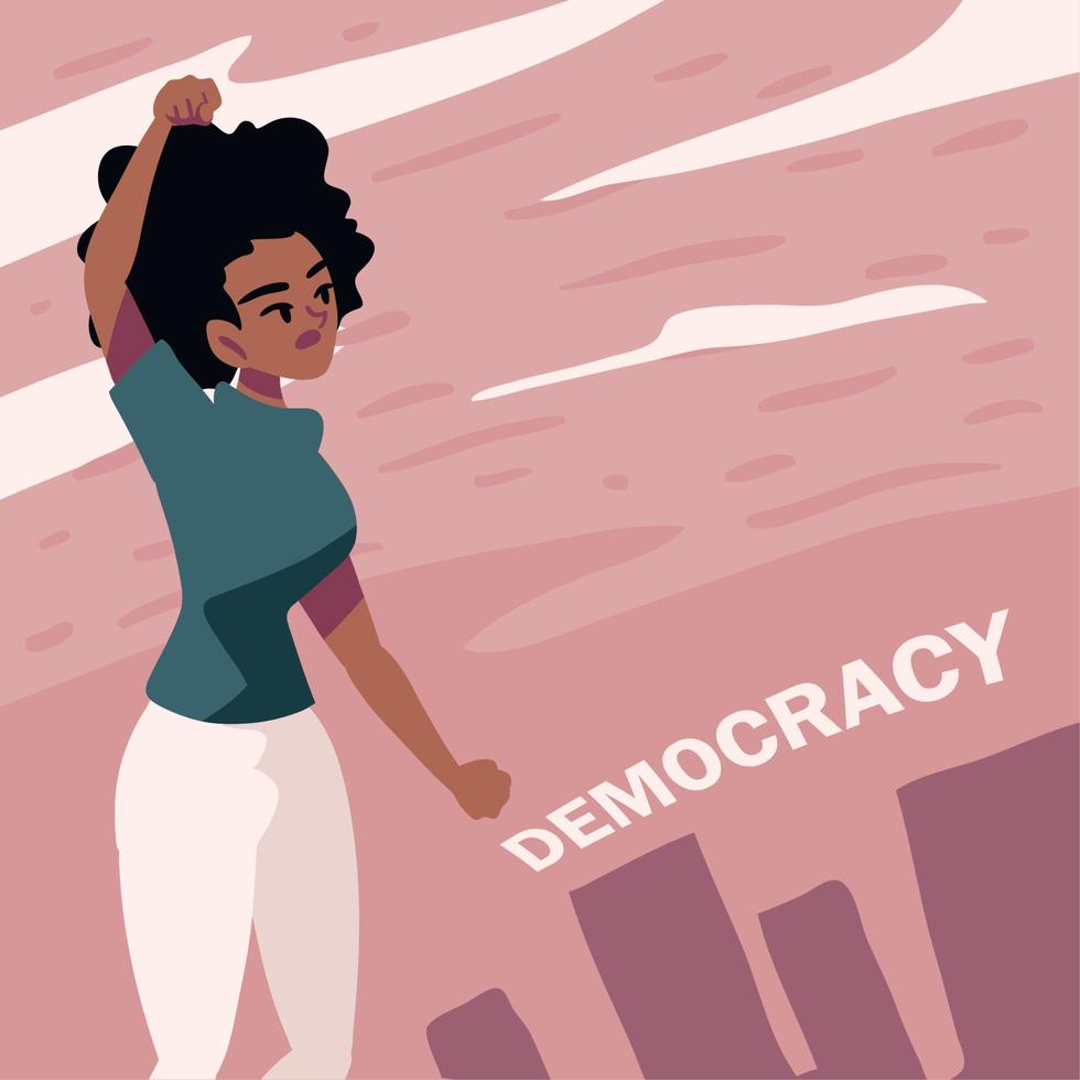 ativista mulher democracia vetor