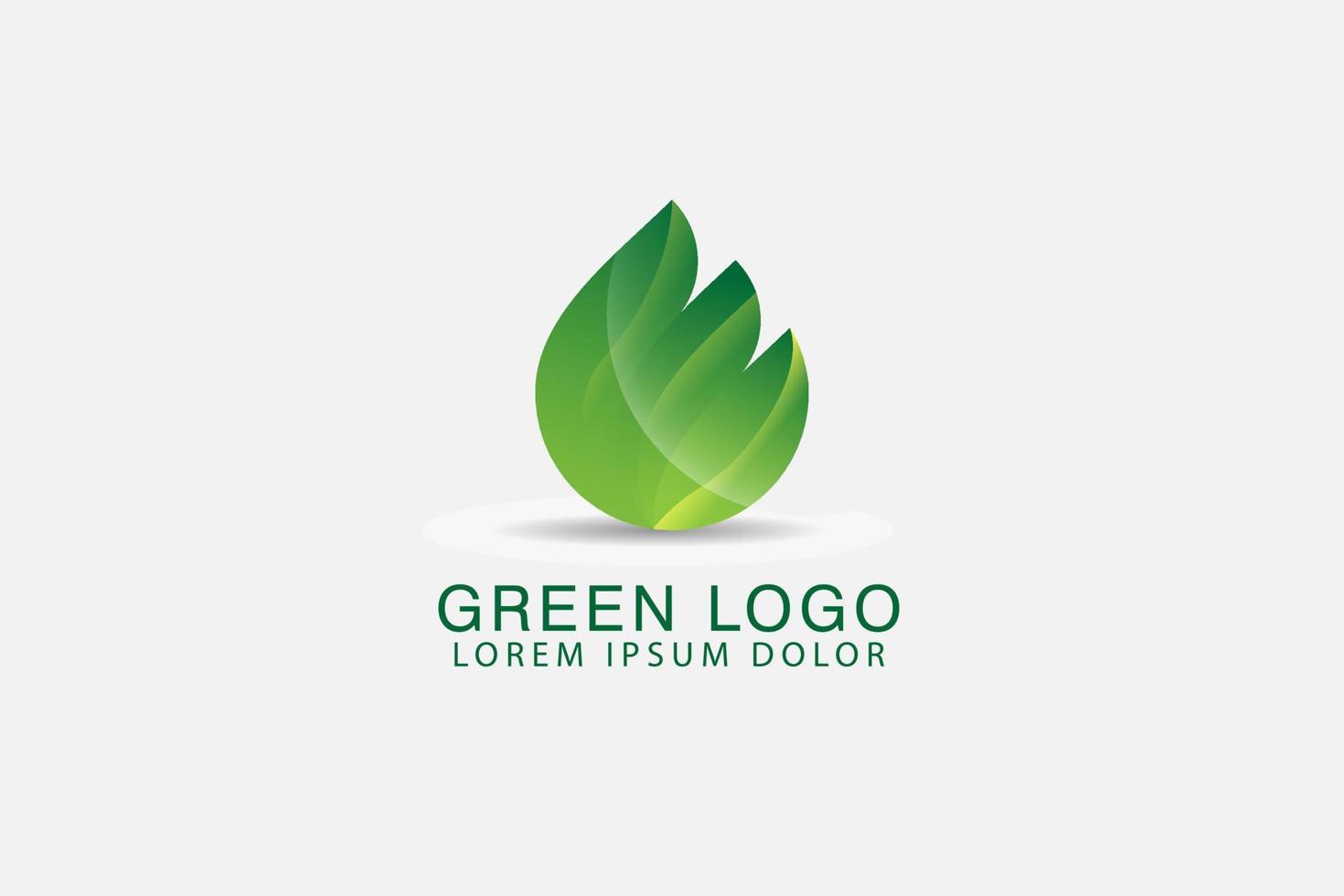 gota verde abstrata utilizável para ilustração vetorial de design de logotipo de natureza vetor