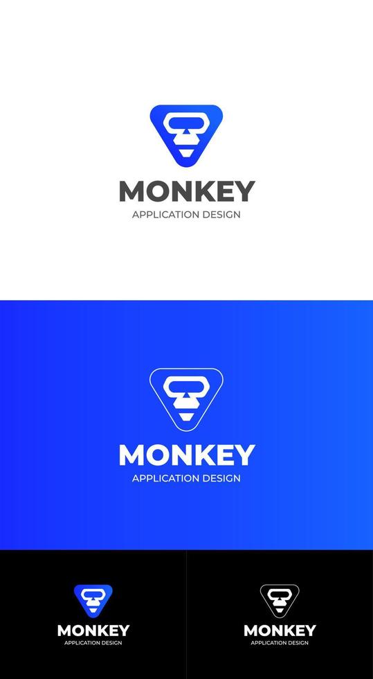 logotipo de tecnologia de macaco vetor