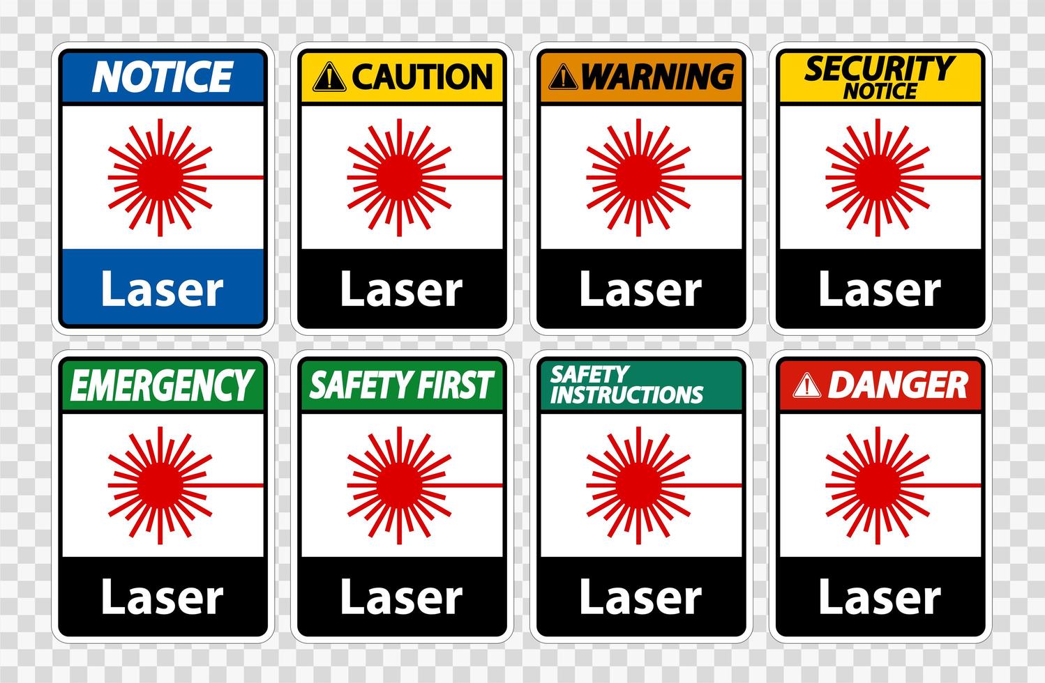 sinais de símbolo de laser vetor