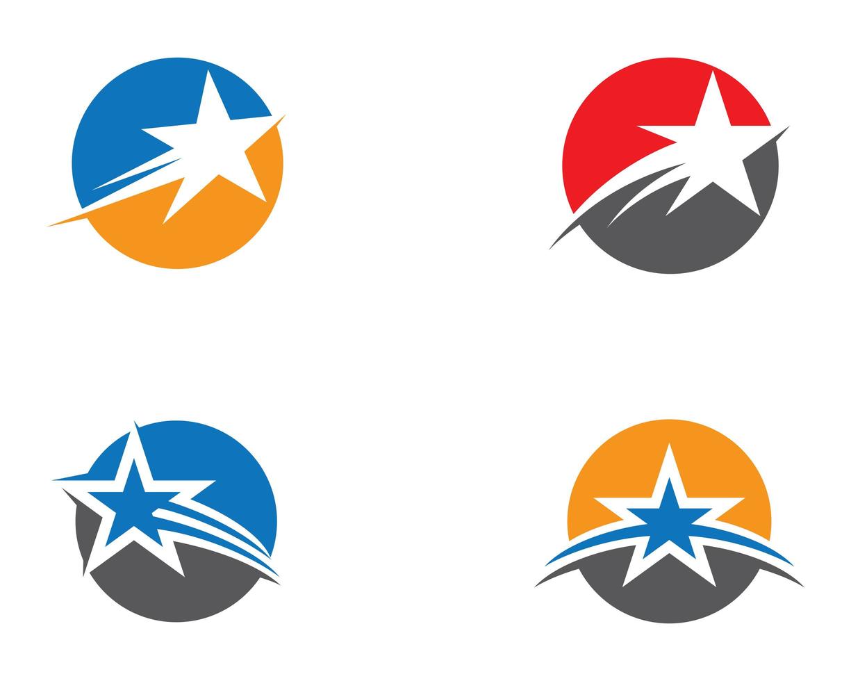 conjunto de ícones de logotipo estrela circular vetor
