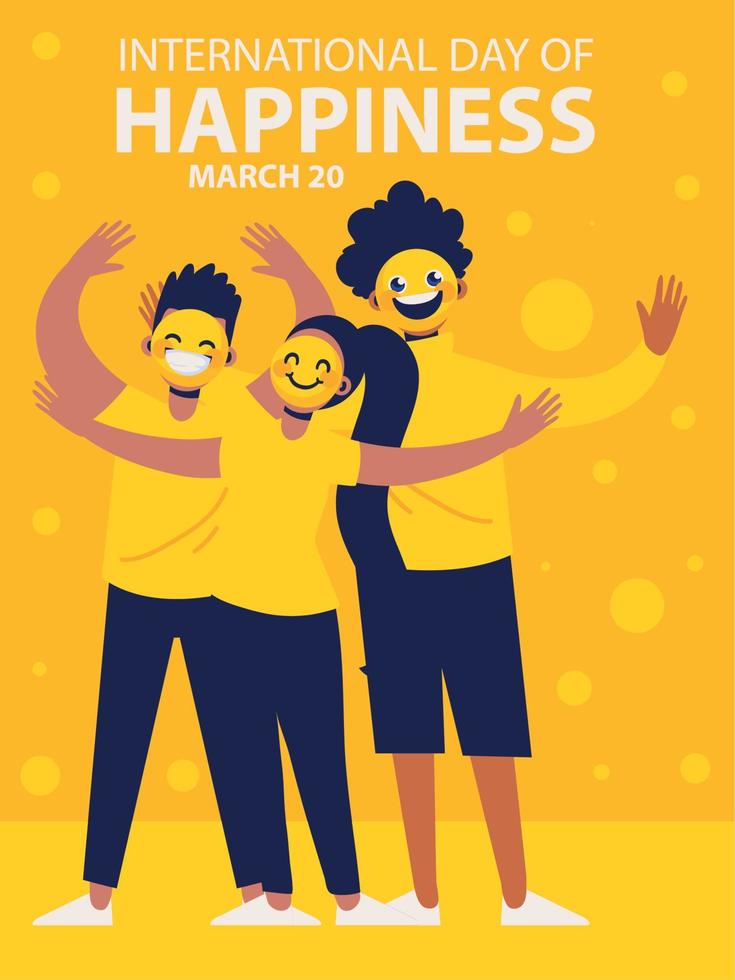 dia internacional da felicidade 20 de março vetor