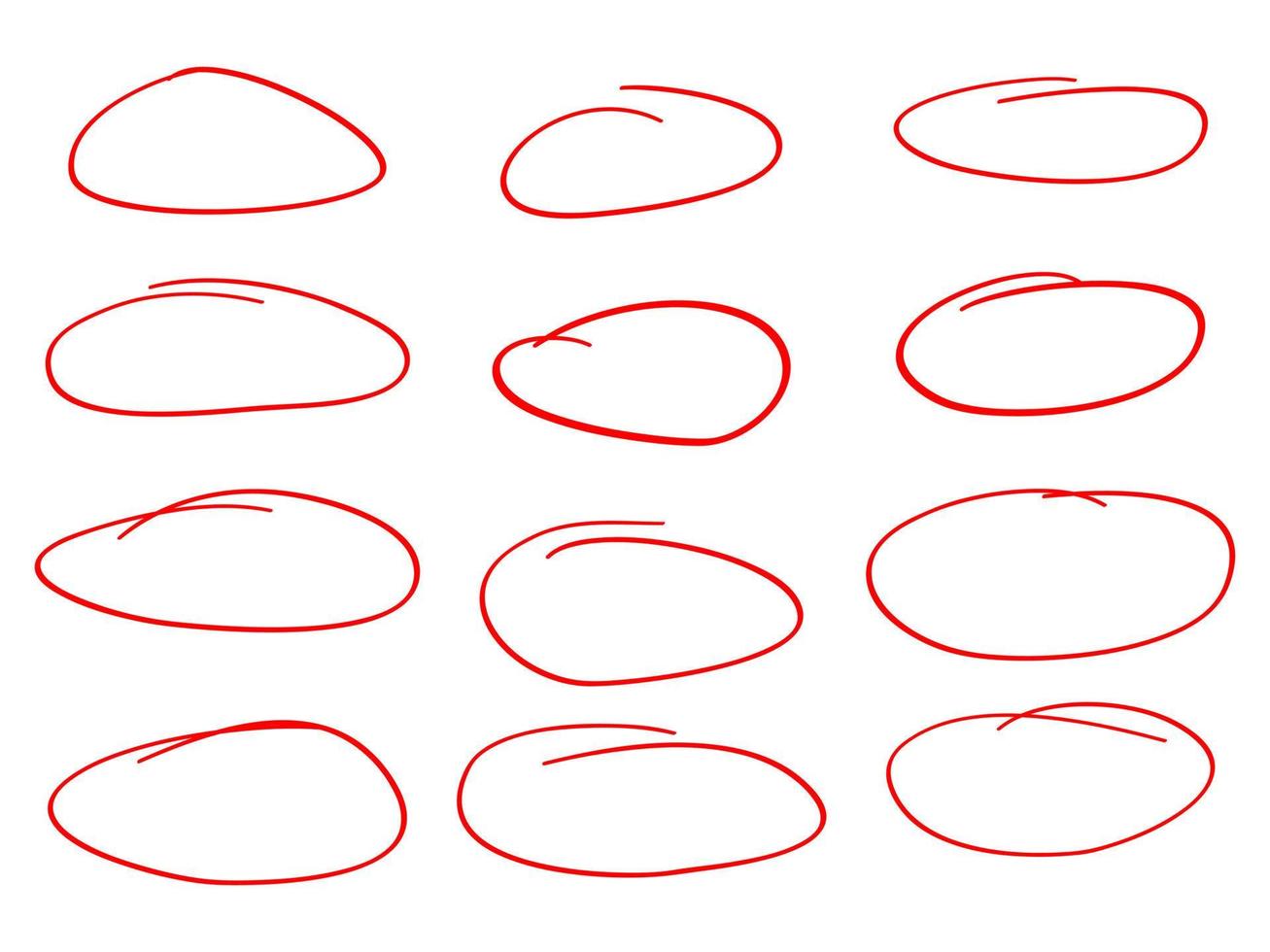 marcador de círculo desenhado à mão em estilo doodle vetor