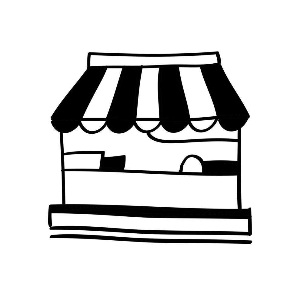 ícone de loja desenhado à mão no estilo doodle vetor
